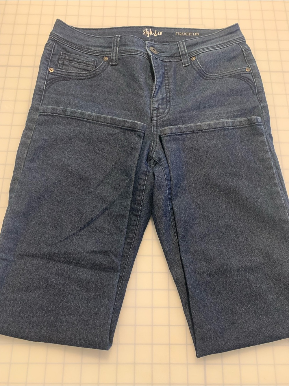 Style & Co. Straight-Leg Jeans in Dark Blue Denim